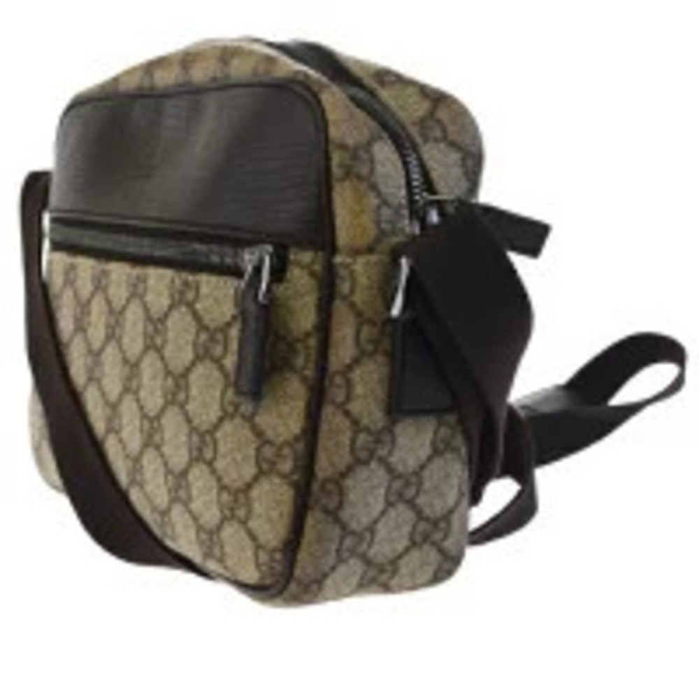 Gucci brown Supreme GG camera beige monogram bag leather ebony Brown Tan